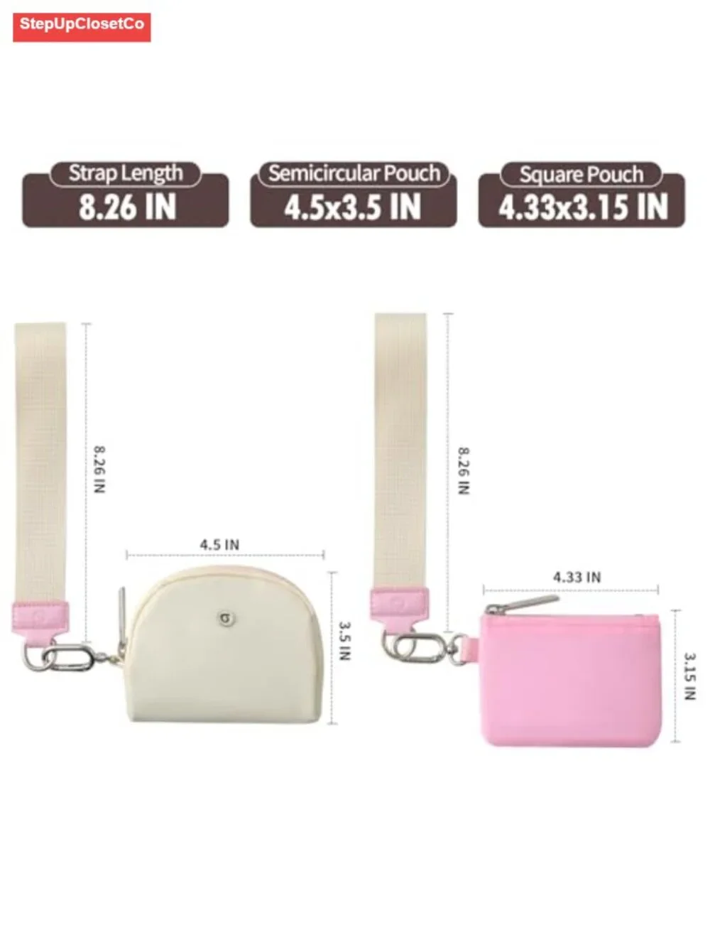 Detachable Dual Pouch Wristlet Wallet RFID Blocking Nylon